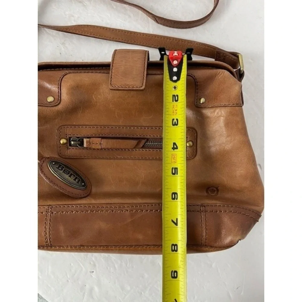 Born Concept Shoulder Bag Purse Brown Faux Leather Small Tote